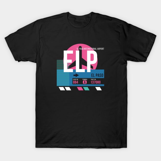 El Paso (ELP) Airport // Sunset Baggage Tag T-Shirt by Now Boarding